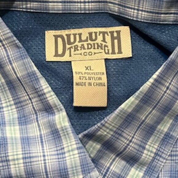 Duluth Trading Company Plaid Shirt Mens Size XL Blue Long Sleeve - Picture 6 of 12
